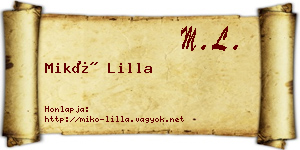 Mikó Lilla névjegykártya
